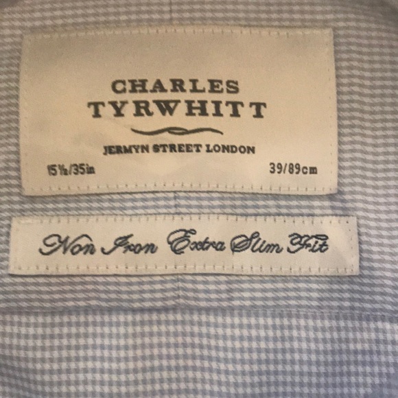 Charles Tyrwhitt non iron slim-fit sky blue - Picture 2 of 4